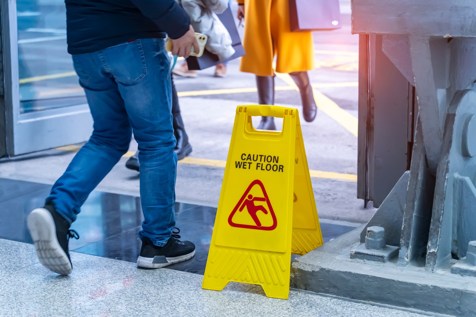 Caution wet floor